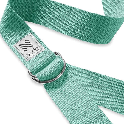7-1/2' Yoga Strap for Stretching, Woven Cotton Blend Yoga Strap with Adjustable D-Ring Buckle for Exercise, Therapy and Fitness