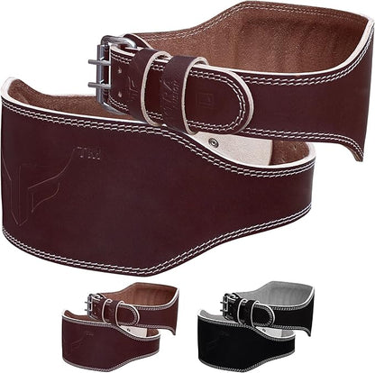 Mytra Fusion 6 inch Leather Weight Lifting Belt courted power lifting back support belt weight lifting belt men women weight lifting belt lever weight lifting powerlifting belt