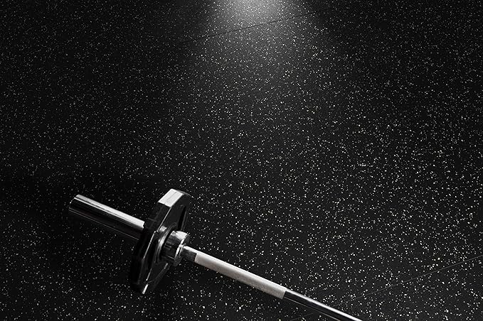 Genaflex Rubber Gym Floor Mat - 8mm Thick - Heavy Duty Commercial Protective Gym Flooring Roll (10% Grey, 4' X 6')