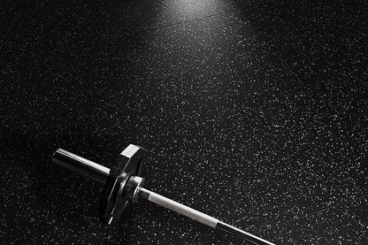Genaflex Rubber Gym Floor Mat - 8mm Thick - Heavy Duty Commercial Protective Gym Flooring Roll (10% Grey, 4' X 6')
