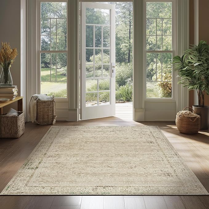 Cream and Light Tan Boho Front Door Mat